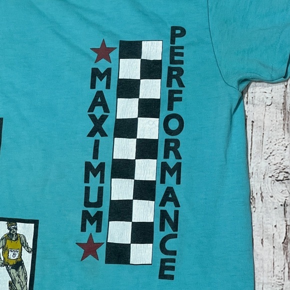 Vintage 80s Single Stitch Maximum Performance Sports 1980s Tshirt - Picture 2 of 8